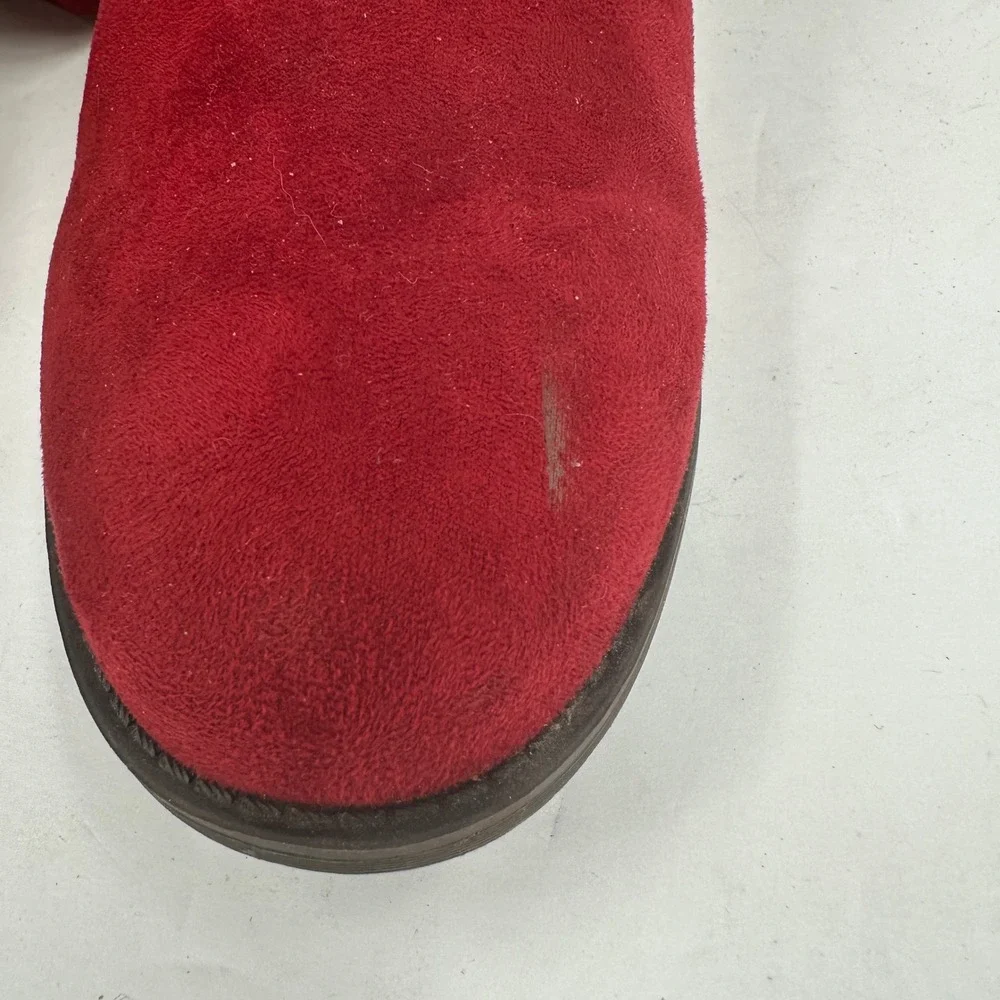 Chinese Laundry Over the Knee Boots Size 6 Red Faux Suede Whimsigoth Boho‎ Chic